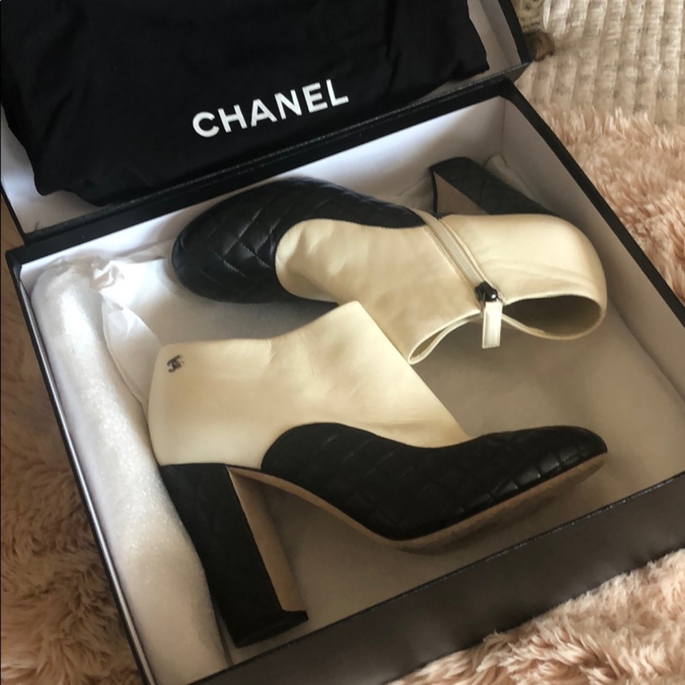 CHANEL LAMBSKIN SHORT BOOTS